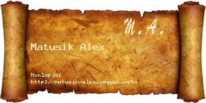 Matusik Alex névjegykártya